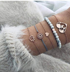 Boho Rose Map Bracelets & Bangles for Women Bohemian Round  Charm Bracelet Set Fashion Multilayer Accessories Luxury Jewelry - SJB-DIAMOND ELITES