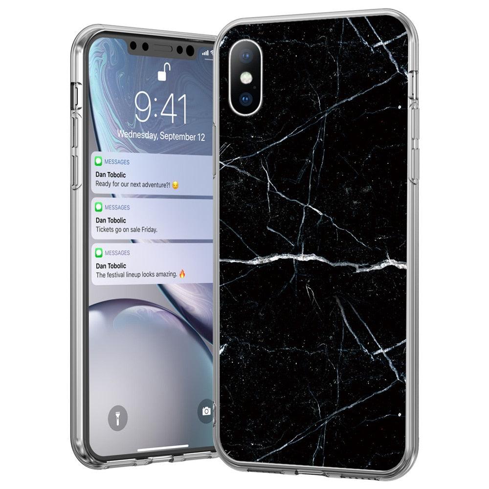 Stylish Marble Stone Texture Phone Case For Iphone 12 Pro 13 Pro Max Unique Solid Color Marble Soft Cover Silicone Mobile Phone Case Stevvex