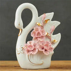2PCS Swan Statue Pretty Creative Swan Sculpture Figurines Ceramic Crafts Art Home Decoration Accessories1 Pair Wedding Gift Lootquake LLC