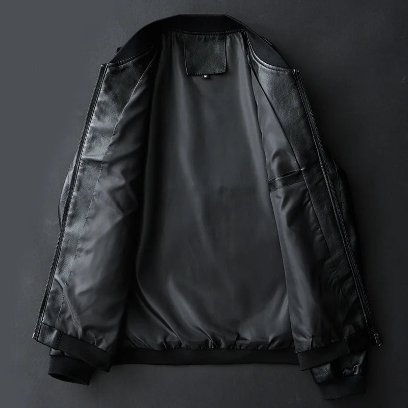 Leather Jacket Bomber Motorcycle Jacket Men Biker PU Baseball Jacket Plus Size 7XL 2020 Fashion Causal Jaqueta Masculino J410 Pi-Mart