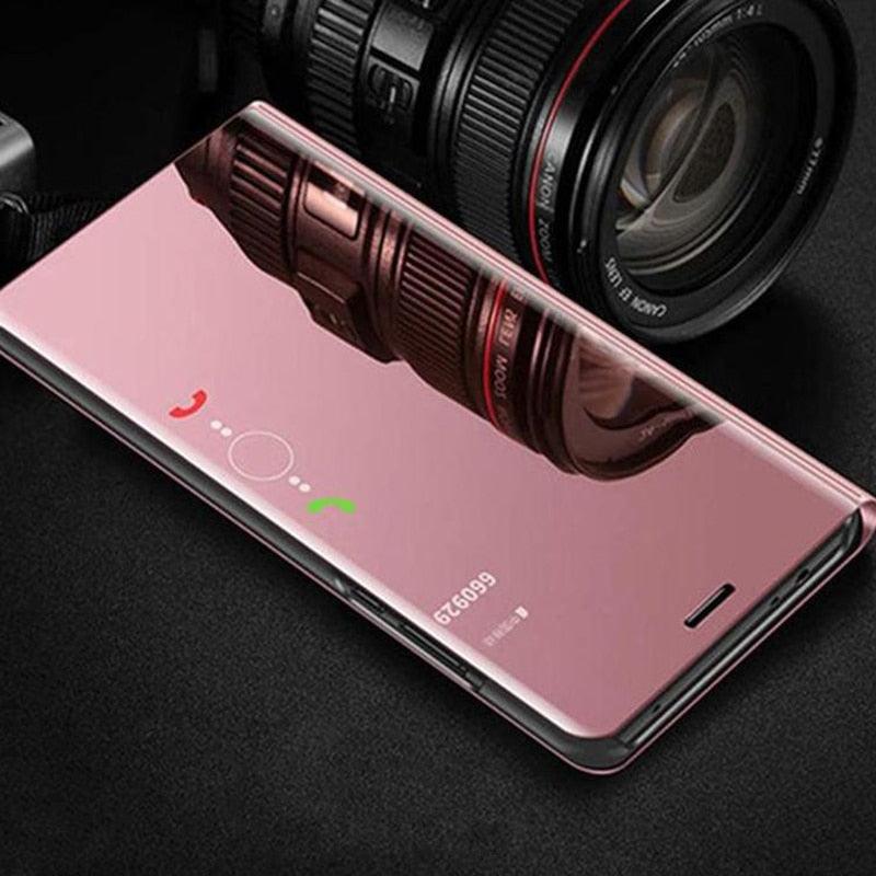Lightweight Anti Peeping Magnetic Double-Sided Privacy Clear Back Metal Bumper Anti-Spy Phone Cases Cover for iPhone iPhone Smart Mirror Flip Case For iPhone 13 12 11 Pro XS Max XR Magnetic Stand Cover Stevvex
