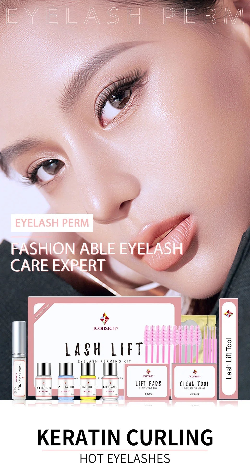 ICONSIGN Upgrade Version Lash Lift Kit Lifting Eyelashes Lasting 6-8 Weeks Lash Perm Eyelash Enhancer Makeup Tools Lootquake LLC