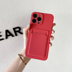 Soft Silicone Phone Case For iPhone 14 13 Pro Max 13Pro Silicone Soft Mobile Phone Case Wallet Card Holder Cover Slim Fit Thin Protective Soft Shock-Absorbing Wallet Case Stevvex