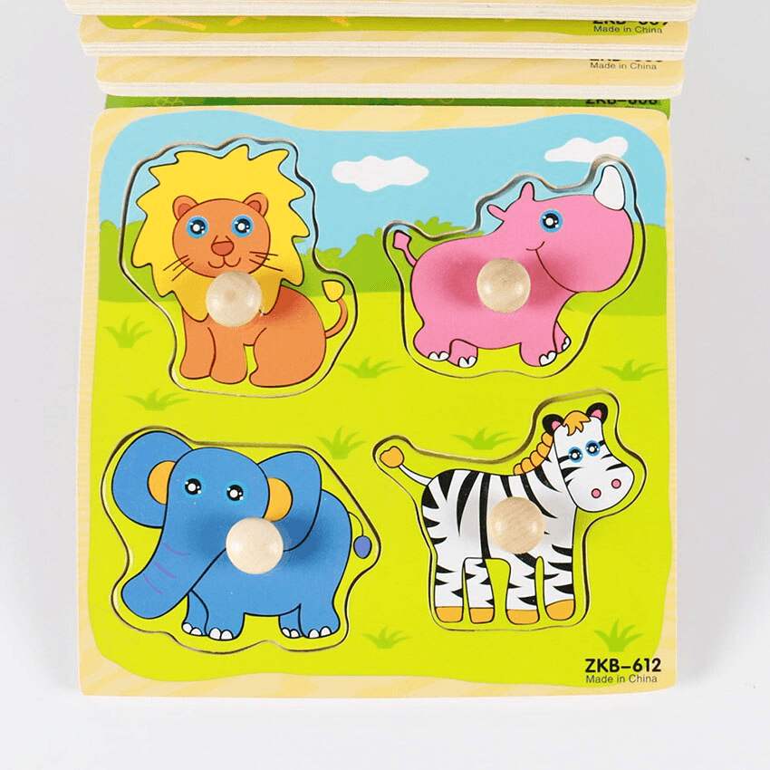 New Hand Grab Board Wooden Puzzle Toys for Children Cartoon Animal Fruit  Kids Baby Early Educational Learning Toy - SJB-DIAMOND ELITES