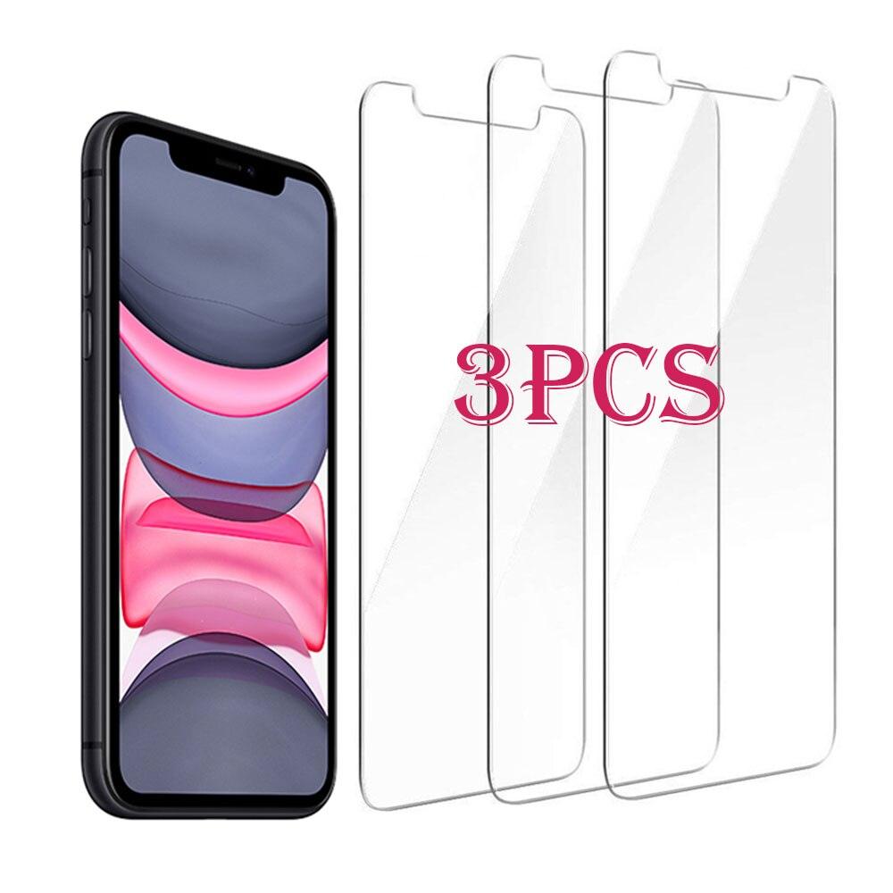 3pcs For iPhone 12 13 Mini 14 Pro Max Glass Screen Protector For iPhone XR XS SE 2022 6 7 8 Plus 13 Pro Max Glass Not Full Cover Curved Edge Anti Explosion Temper Glass Screen Protector for iPhone Stevvex
