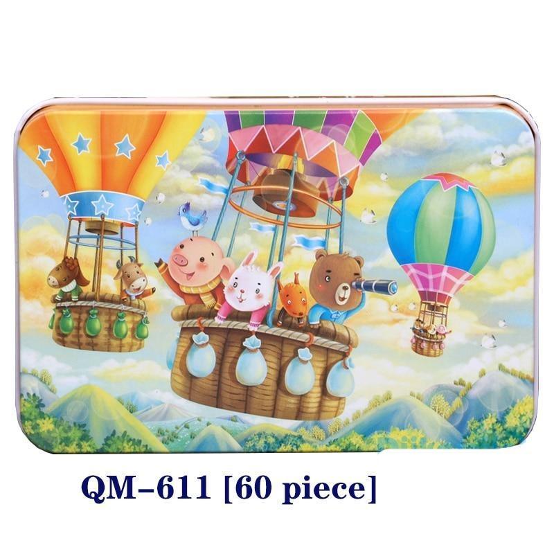 New 60 Pieces Wooden Puzzle Kids Toy Cartoon Animal Wooden Puzzles Child Early Educational Learning Toys for Christmas Gift - SJB-DIAMOND ELITES
