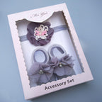 Baby Newborn Solid Color Lace Baby Bowknot Socks & Princess Cute Baby Socks Hair Band Set FOr Girls Baby In Modern Design