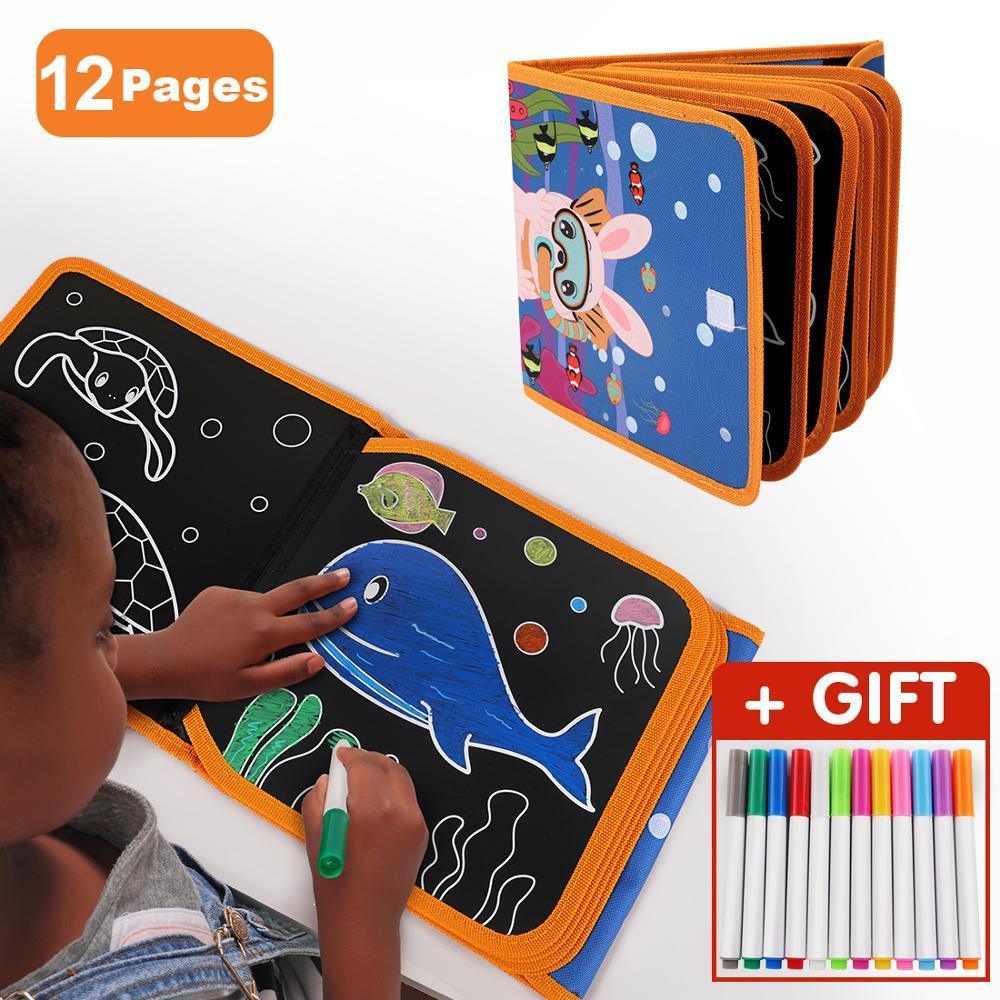 Modern Popular Kids Baby Education Skill Book  Drawing Board Book Animal Coloring Book  Blackboard Painting For Kids - SJB-DIAMOND ELITES