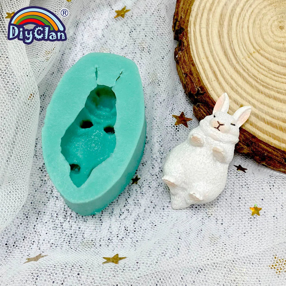 Mini White Rabbit Silicone Fondant Cake Decorating Molds Easter Bunny Chocolate Mould Baking Tools Animal Epoxy Resin Kitchen Lootquake LLC