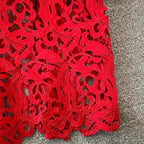 Sexy Hollow Out Lace Bodycon Long Dress Women Elegant Red/Pink/White Off Shoulder Patchwork Maxi Party Vestidos 2021 Autumn New