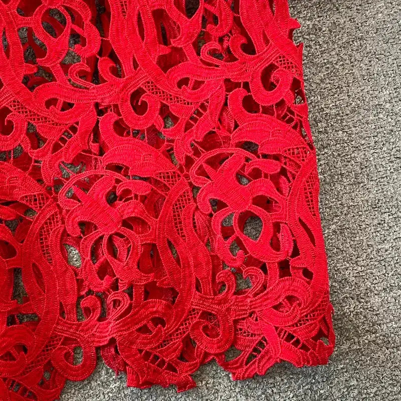 Sexy Hollow Out Lace Bodycon Long Dress Women Elegant Red/Pink/White Off Shoulder Patchwork Maxi Party Vestidos 2021 Autumn New