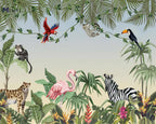 Milofi custom watercolor jungle nursery 3d wallpaper wall mural for kids nursery room 3d animal wallpaper sticker art deco