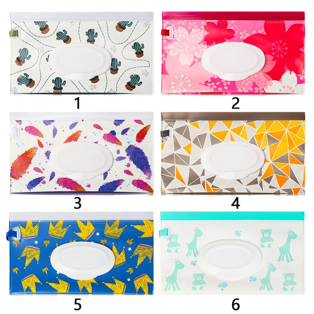 NEW Portable EVA Baby Wet Wipe Holder Case Reusable Refillable Wet Wipe Bag Tissue Box Snap-Strap Cosmetic Pouch Home Storage Lootquake LLC