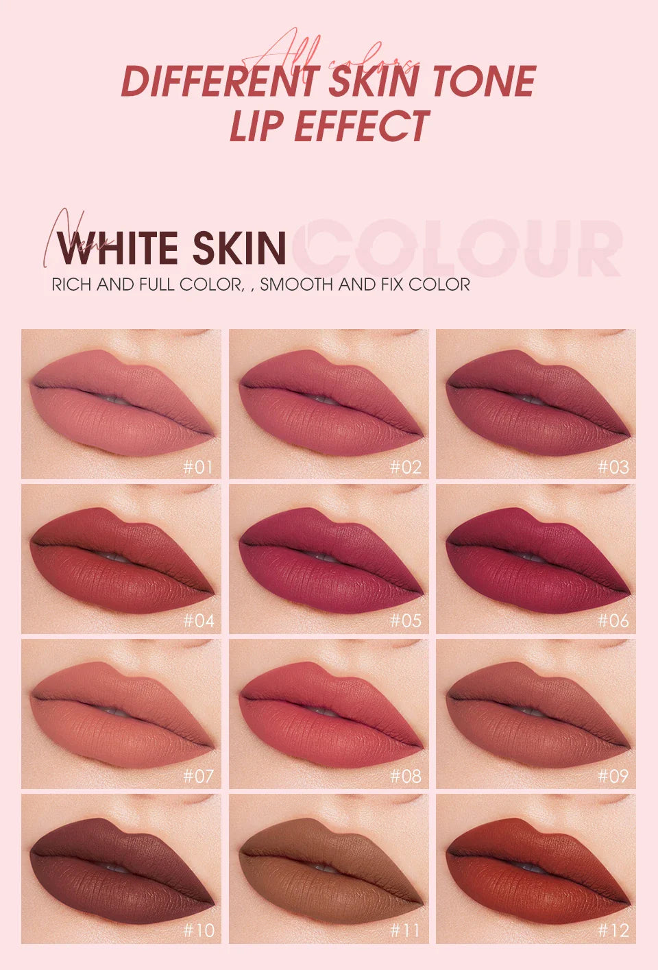 O.TWO.O 12 Color Liquid Lipstick Matte Finish Sexy Silky Lip Gloss Waterproof Kiss-proof Lasting Lip Glaze Lip Tint Cosmetics Lootquake LLC