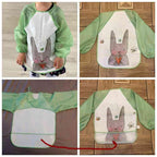 Cute Cartoon Print Baby Waterproof Long Sleeve Apron Children Feeding Smock Bib Baby Accessories