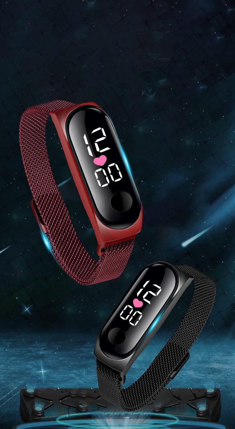 STEVVEX Men's Business Electronic Watch Simple Luxury Steel Belt Folding Buckle Sports Digital Watch For Men and woman - SJB-DIAMOND ELITES