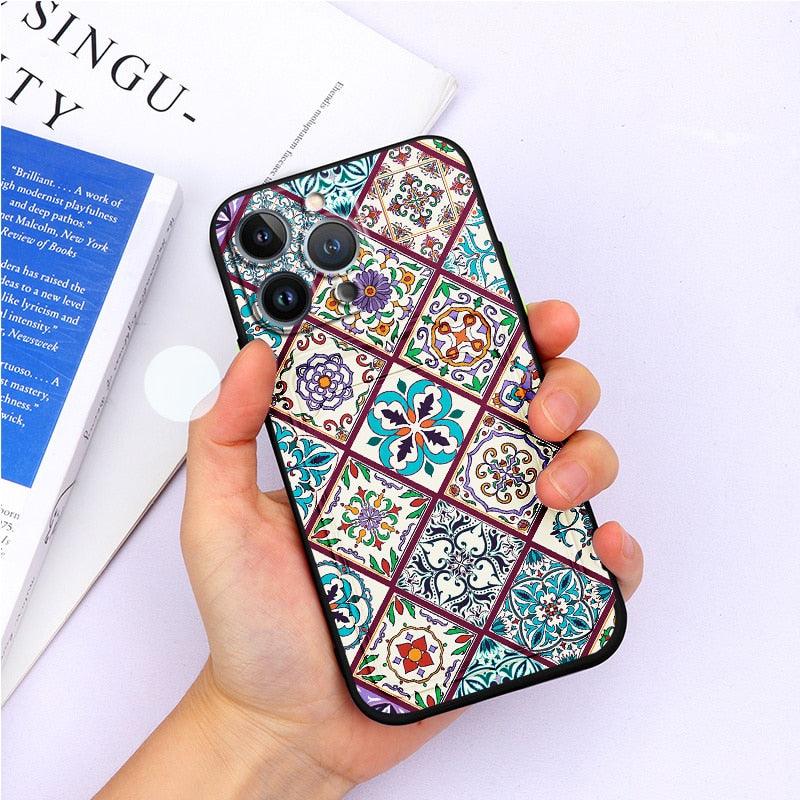 Charming Silicone Soft Anti-Scratch Cases For iPhone 13 Pro Max Case Silicone Wallet Card Holder Cover For iPhone 13 Mini 13ProMax 13Pro Flower Butterfly Beautiful Design Card Holder iPhone Case Stevvex