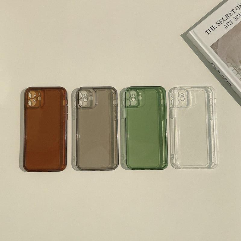 Transparent Soft Silicone Bumper Protection Retro Color Transparent Shockproof Phone Case New Silicone Phone Case Cover For Iphone 7 8 Plus 11 12 Mini 13 Pro Max X Xr Xs Max Shockproof Stevvex