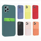 Simple Wallet Case For iphone Silicone Case For iphone 13 12 11 Pro Max Mini With Card Holder Cover Classic Silicone Full Protection Anti-Scratch Shockproof Case Stevvex