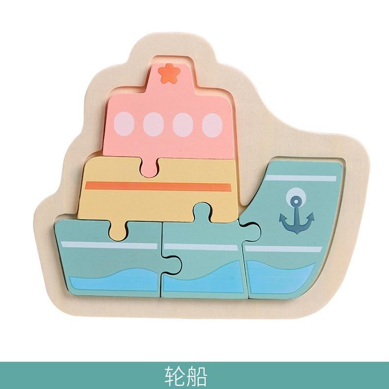 Wooden Children Colorful Animal Stevvex Puzzle for Toddler Creative Puzzle Early Educational Toys for Boys and Girls 2-4 - SJB-DIAMOND ELITES