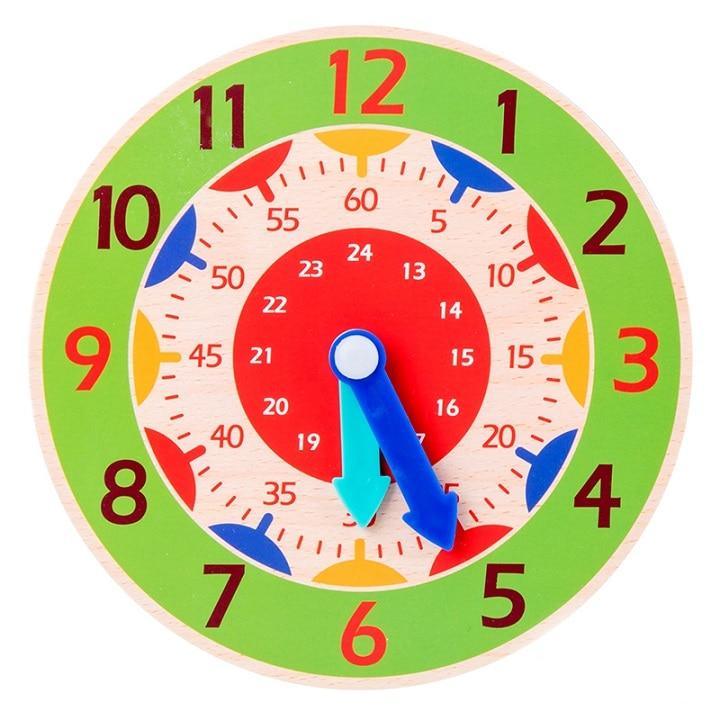 Children Montessori Wooden Clock Toys Hour Minute Second Cognition Colorful Clocks Toys for Kids Early Preschool Teaching Aids - SJB-DIAMOND ELITES
