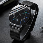 Men Watches Luxury Fashion Mens Business Watch Ultra Thin Stainless Steel Mesh Belt Quartz Wrist Watch For Men's and Boys - SJB-DIAMOND ELITES