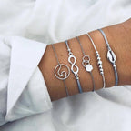 Boho Rose Map Bracelets & Bangles for Women Bohemian Round  Charm Bracelet Set Fashion Multilayer Accessories Luxury Jewelry - SJB-DIAMOND ELITES