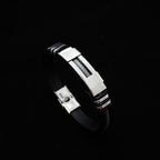 Stainless Steel Silicone Bracelet Men Jewelry Wrist Band Punk Style  Men Rubber Charm Brecelet