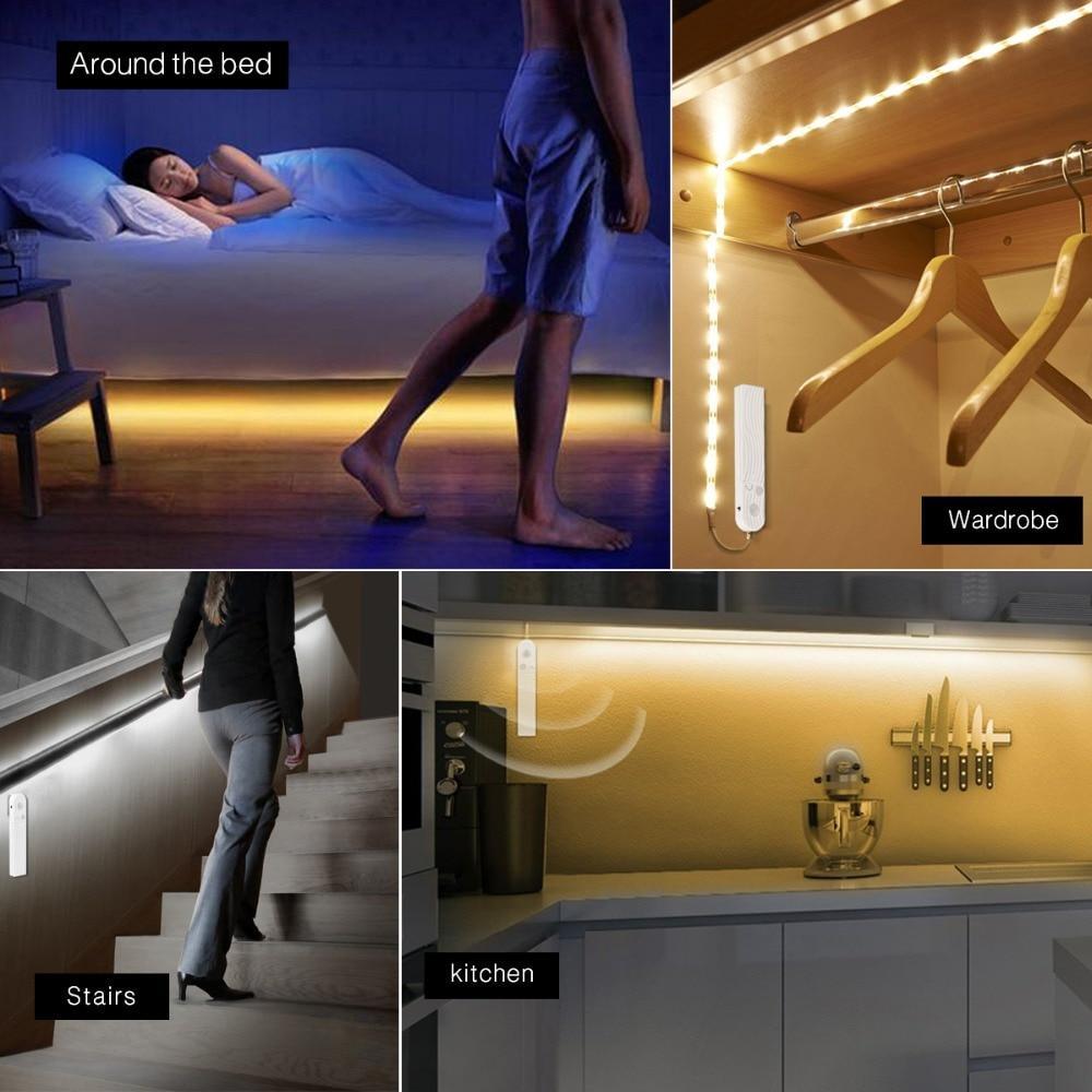 Stevvex Bedside Lights Wireless Night Mode WIth USB Powered Human Body Detector LED Strip Tape for Stairs Corridor - SJB-DIAMOND ELITES