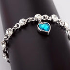 Modern Genuine 925 Sterling Silver Heart Elegant Luxury Bracelets For Women Blue Sapphire Tanzanite Chain Bracelet  Trendy Wedding Gift Fine Jewelry - SJB-DIAMOND ELITES