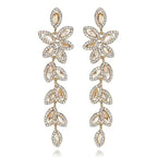 TREAZY Fashion Crystal Wedding Drop Earrings for Women Silver Color Bridal Dangle Earrings Brides Gifts Birthday Party Jewelry