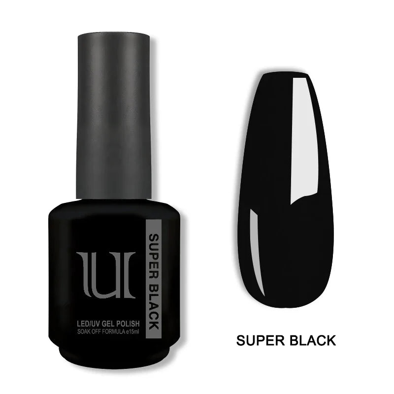 Super Black and White Semi-permanent Varnish 15ml Classic Gel Nail Polish Nails Art Basis Permanent Enamel Soak Off uv Gel lak Lootquake LLC