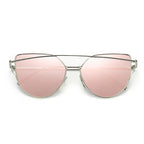 NEW  Stevvex Designer Cat eye Sunglasses For Women and Ladies in Vintage Metal Reflective Glasse Mirror Retro Oculos De Sol Gafas Style With UV 400 Protection - SJB-DIAMOND ELITES