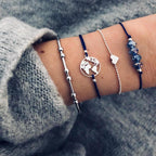 Boho Rose Map Bracelets & Bangles for Women Bohemian Round  Charm Bracelet Set Fashion Multilayer Accessories Luxury Jewelry - SJB-DIAMOND ELITES