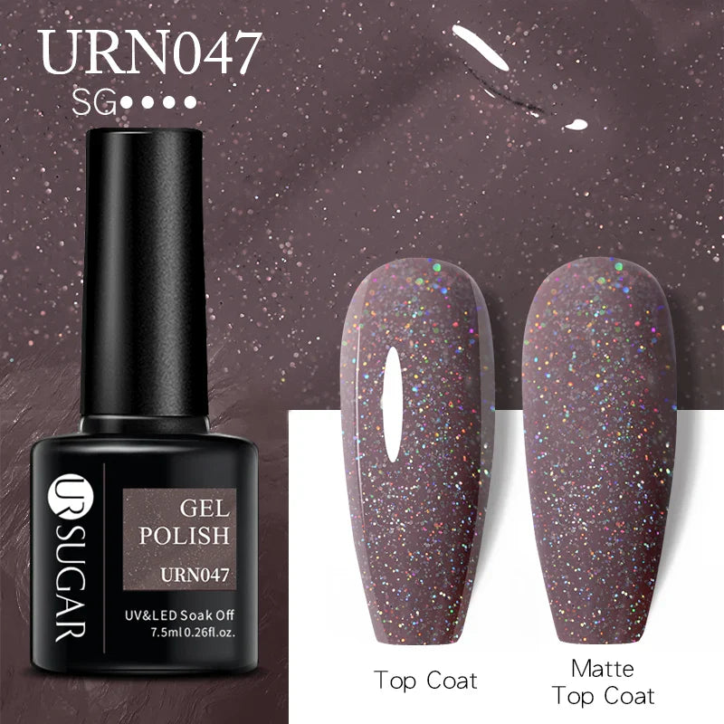 UR SUGAR 7.5ml Nude Glitter Color Gel Nail Polish Winter Warm Color Series Semi-permanent Varnish Professionals Manicure