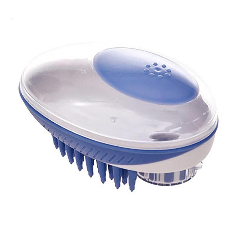 Pet Dog Cat Bath Brush 2-in-1 Pet  Massage Comb Soft Silicone Pet Shower Hair Grooming Comb Dog Cleaning Tool Pet Supplies Pet Brush Bath Massage Brush Shampoo Dispenser for Pet Stevvex