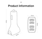 30W 4 Ports Car Charger Quick Charge 3.0 Dual USB Adapter Fast Charging For Smartphones Car-Charger Gadgets