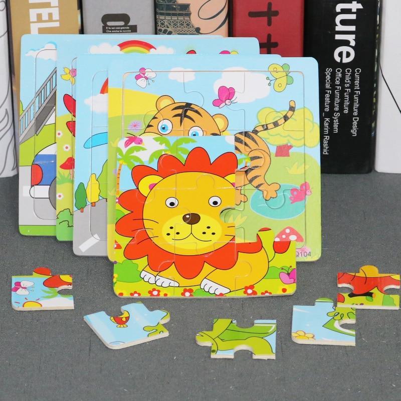 1 Pcs Animal Wooden Puzzles For Children In Wooden 3D Mosaic Puzzles Kids Educational Toys Design  For Baby Birthday Gifts - SJB-DIAMOND ELITES