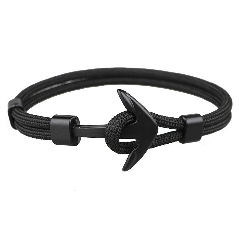 Luxury Modern Handmade Stainless Stell Men Anchor Bracelet made of Nylon in Navy Blue Color For Man - SJB-DIAMOND ELITES