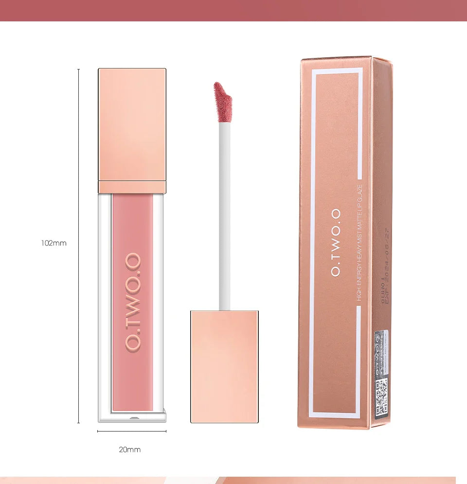 O.TWO.O 12 Color Liquid Lipstick Matte Finish Sexy Silky Lip Gloss Waterproof Kiss-proof Lasting Lip Glaze Lip Tint Cosmetics Lootquake LLC