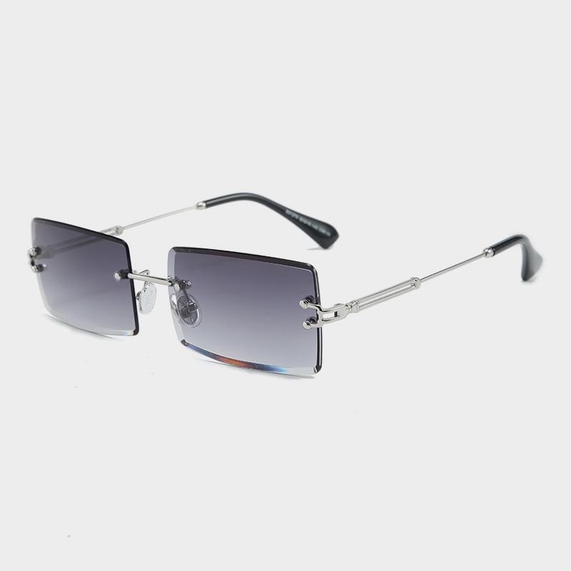 Fashion Rimless  Women Trendy Small Rectangle Sunglasses With High Quality metal frame And UV400 Protection - SJB-DIAMOND ELITES