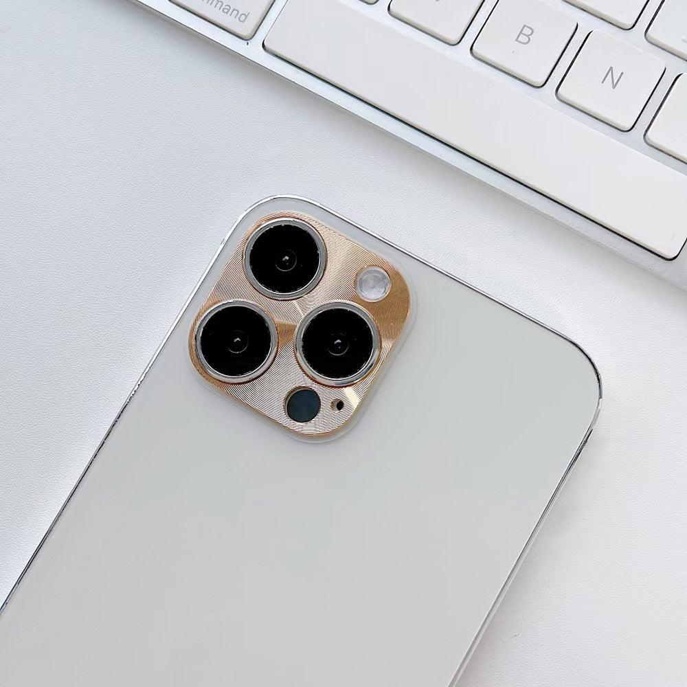 CD Texture Metal Camera Lens Frame For Iphone 14 Plus 13 Pro Max 12 Pro Max 11 Pro Max 12 Pro Camera Lens Screen Protector Camera Lens Protector Ring Cover Anti-Fall Not easy to fall 360 Degree Protection Stevvex
