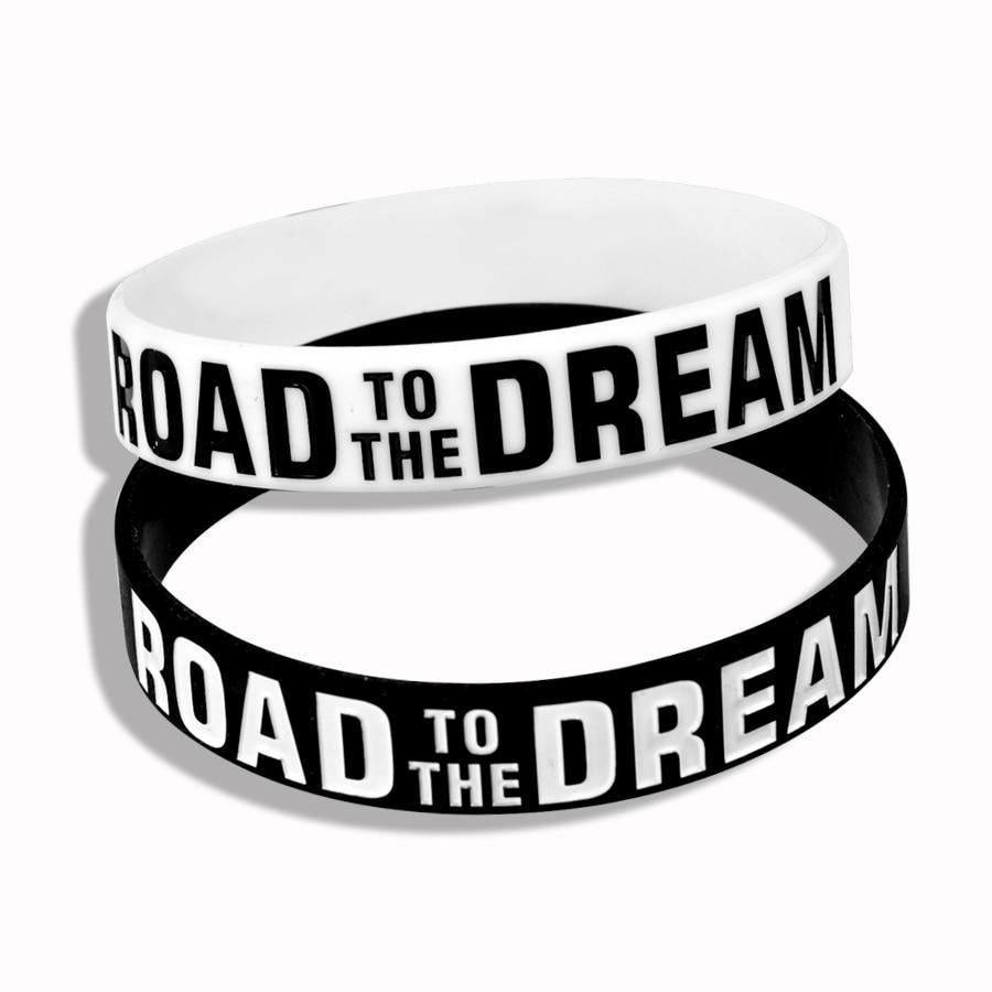 New Trend Motivation "The Road to Dreams" "Never Give Up"  Inspirational Silicone Rubber Bracelet Elastic Band  Brecelet for Women and Men In Unisex Design - SJB-DIAMOND ELITES