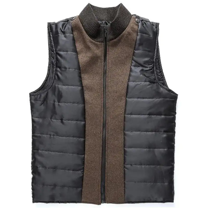 Woolen Coat Men Winter Windbreaker Long Thick Wool Jackets abrigo hombre Man Stand Collar Single Breasted With Vest Woolen Coats