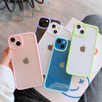 Unisex Cute Shockproof Silicone Bumper Phone Case For iPhone 14 11 12 13 Pro Max Colorful Transparent Protection Back Cover Silicone Protective Cover For iPhone Stevvex