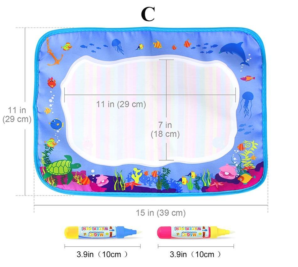 Magic Water Painting Drawing Mat & 2 Pens Doodle Board Coloring Books for Kids Children Educational Toys - SJB-DIAMOND ELITES