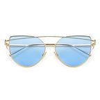 NEW  Stevvex Designer Cat eye Sunglasses For Women and Ladies in Vintage Metal Reflective Glasse Mirror Retro Oculos De Sol Gafas Style With UV 400 Protection - SJB-DIAMOND ELITES