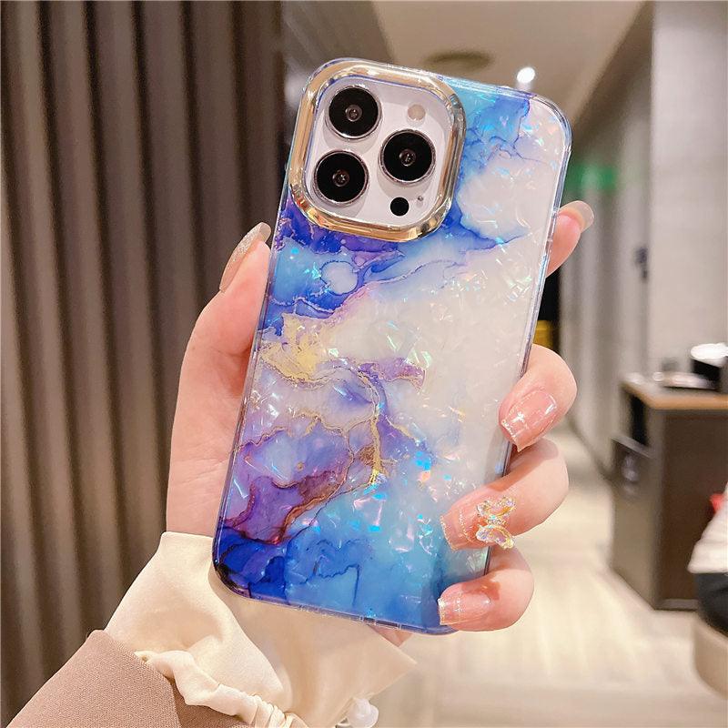 Marble Pattern Slim Shockproof Protective Soft Design for Girls Women Cute Case Cover For iPhone 13 Pro Max Glitter Marble Phone Case For iPhone 12 11 Pro Max XS Max XR Shockproof Cover Stevvex