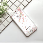 Flowers Cartoon Screen Protector For iPhone 13 12 11 Pro Max Soft Edge Tempered Glass on For iPhone XS MAX XR 7 8 PLUS Lovely Easy Installation Frame 9H Hardness Full Coverage Bubble Free Cute Lovely Cherry Blossom Design Glass For iPhone Stevvex