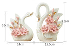 2PCS Swan Statue Pretty Creative Swan Sculpture Figurines Ceramic Crafts Art Home Decoration Accessories1 Pair Wedding Gift Lootquake LLC